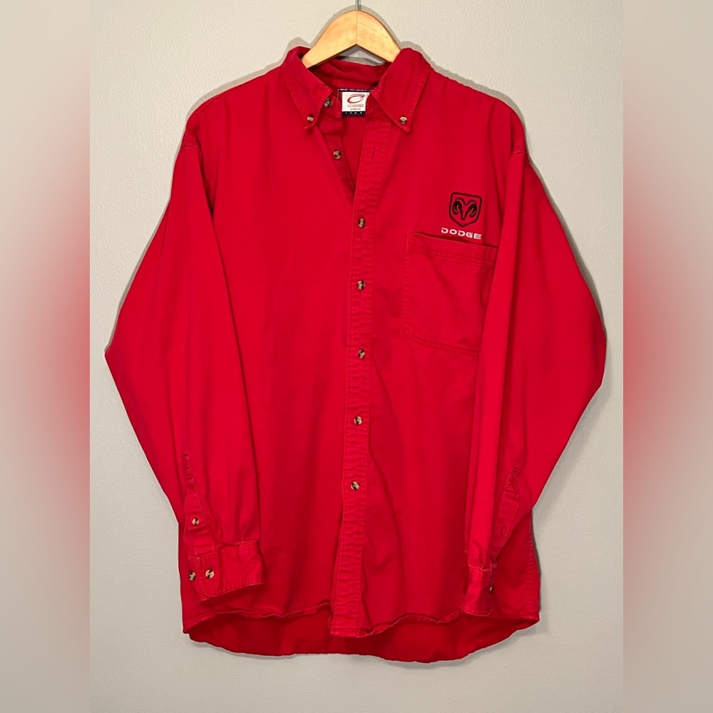 Dodge Mechanic Technician Style Button Up Work Shirt size XL Mens